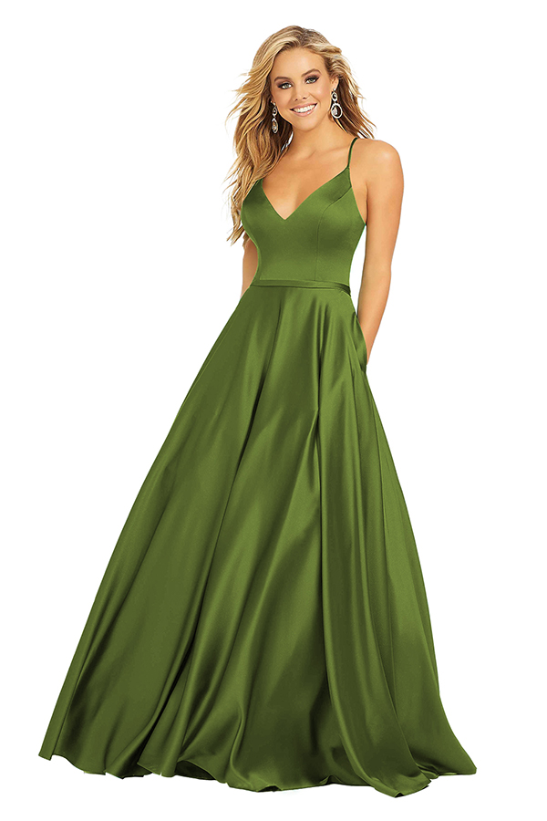 V-Neck Spaghetti-Straps Bridesmaid Dress with Pockets
