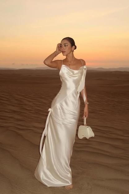 Spaghetti Strap Backless Sleeveless Long Mermaid Formal Dress With Pleated