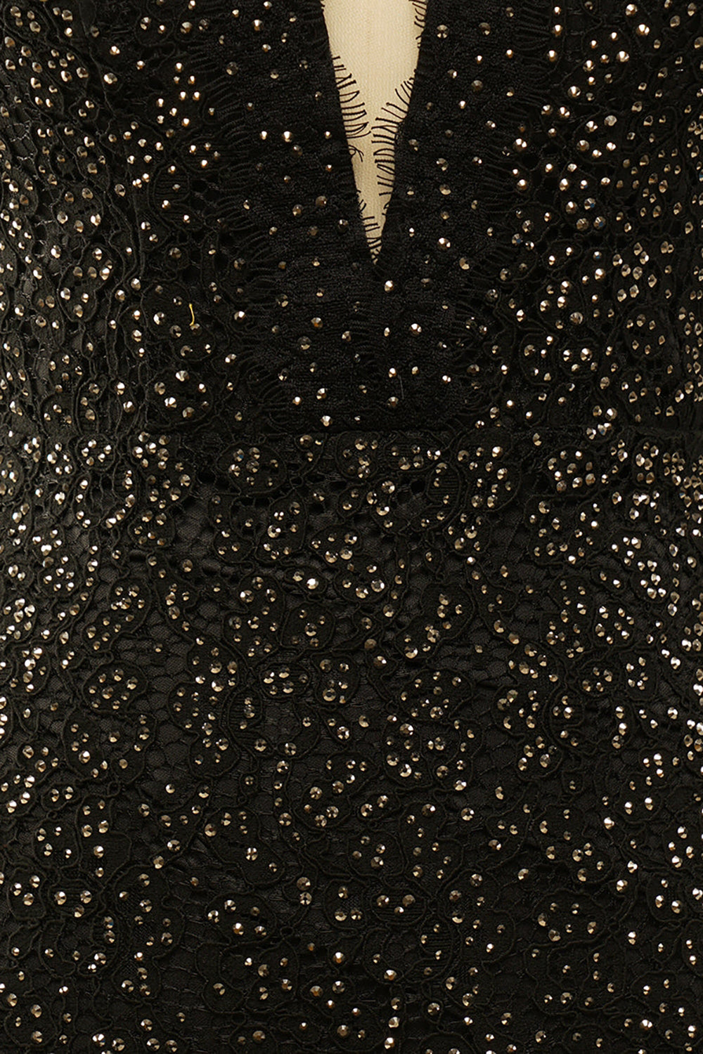 Long Black Lace Prom Dress with Elegant Glitter Rhinestones