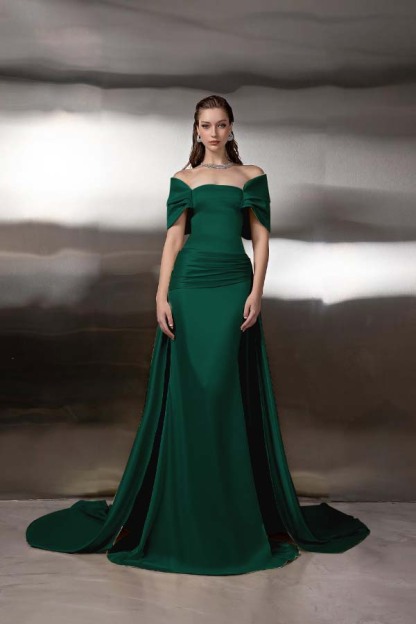 Off the Shoulder Sleeveless Long Mermaid Formal Dress With Pleated