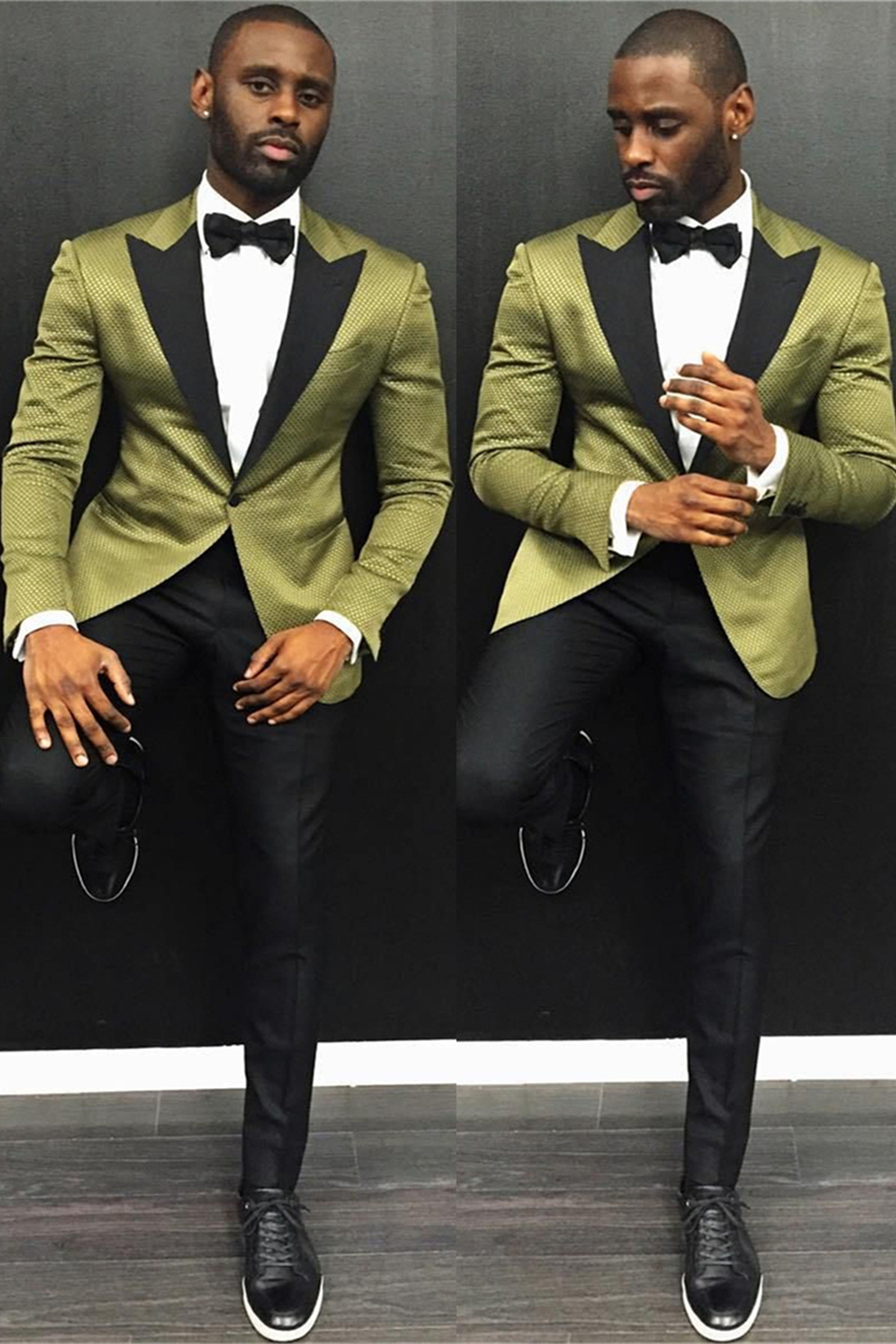 Newest Black Lapel One-Button Bespoke Formal Dinner Prom Suit for Man