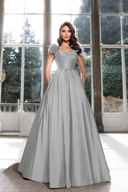 Tassel Sleeveless Straps A Line Long Formal Dress Pleated Dark Navy