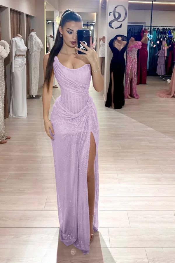 Strapless Sleeveless Mermaid Long Formal Dress With High Split