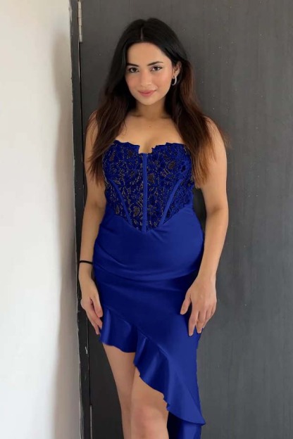 Strapless Sweetheart Sleeveless Formal Dress With Pleated Ruffle