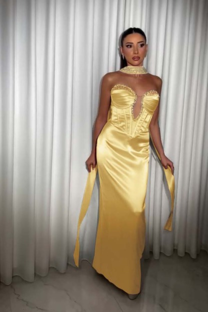Strapless Sleeveless Long Mermaid Formal Dress With Pleated Beading