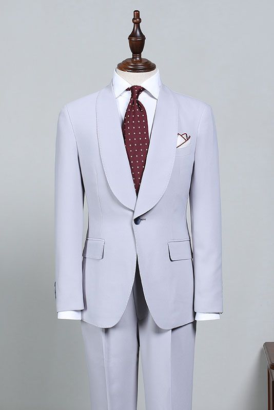 Ivan Fashion Blue Bespoke Two-Piece Wedding Suit for Grooms