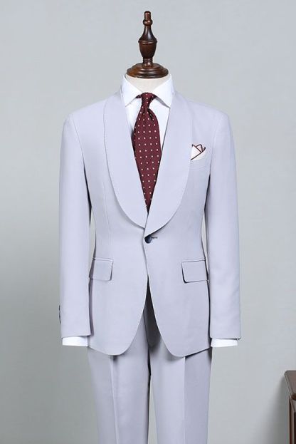 Ivan Fashion Blue Bespoke Two-Piece Wedding Suit for Grooms