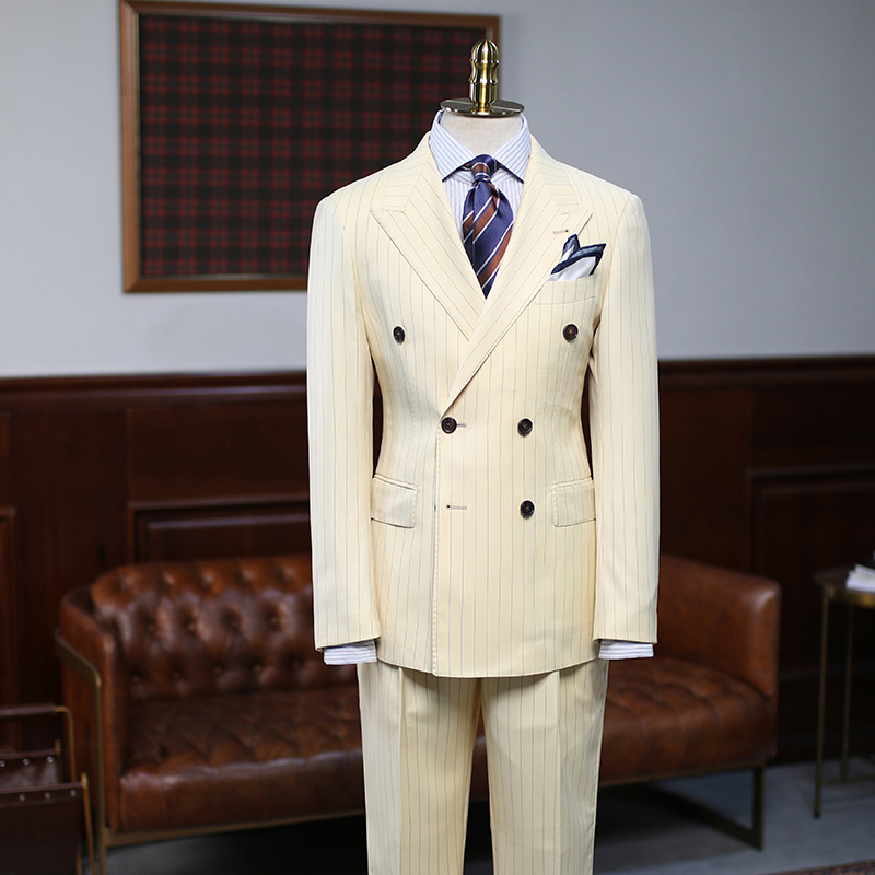 Gentle Best Suit Double-Breasted Groom Suit for Prom with Striped