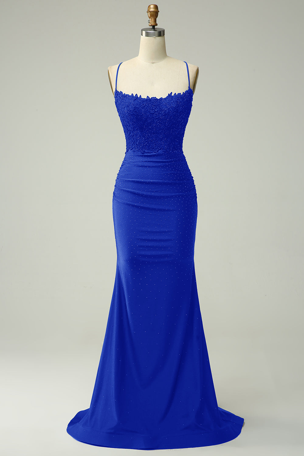 Dark Green Long Prom Dress with Mermaid Spaghetti Straps and Appliques