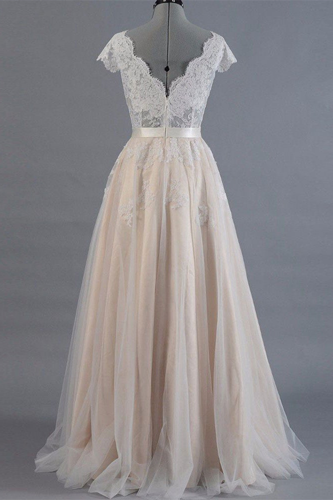 Lace Long Short Sleeves Wedding Dress