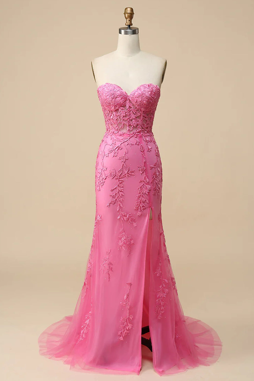 Purple Sweetheart Corset Prom Dress with Sheath Slit