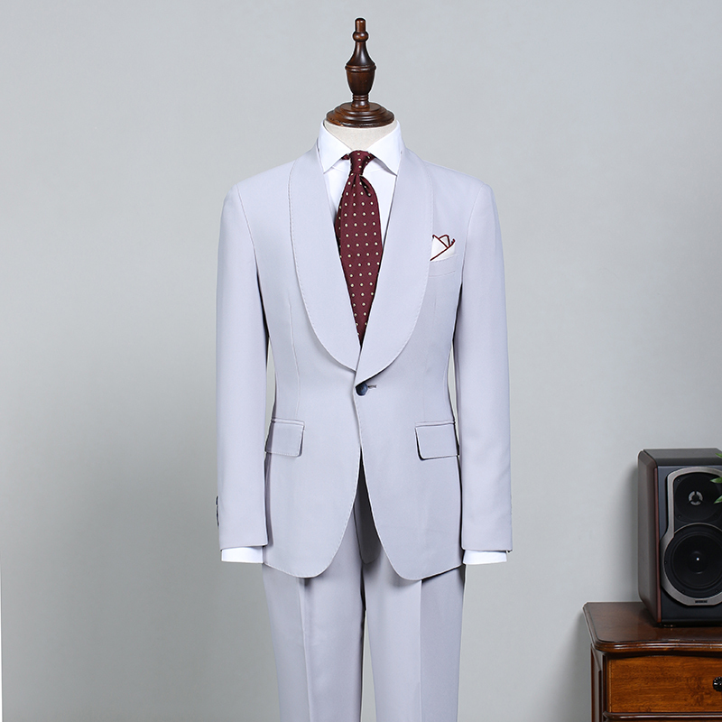 Ivan Fashion Blue Bespoke Two-Piece Wedding Suit for Grooms