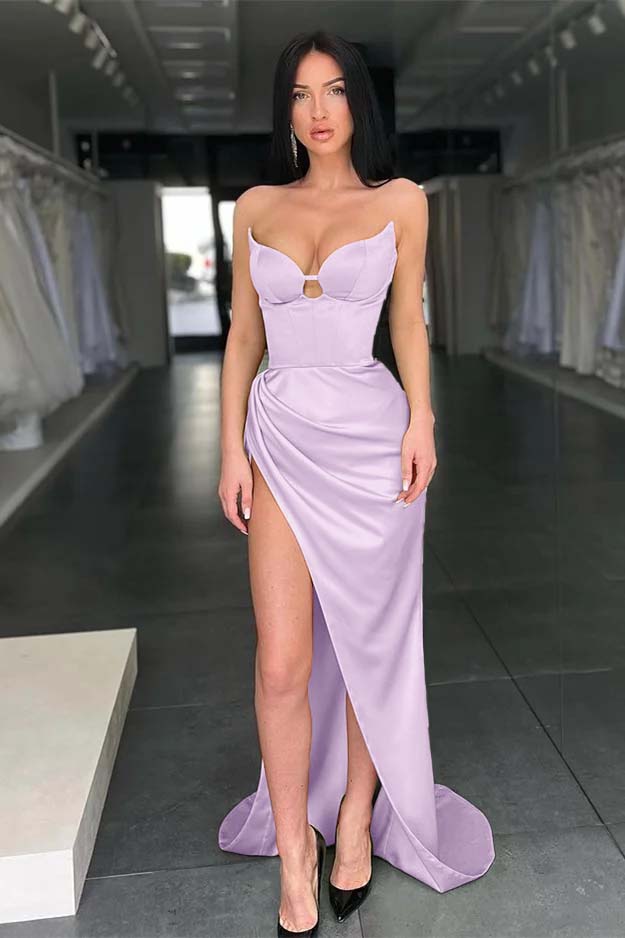 Light Green Mermaid Sweetheart Evening Dress With Split