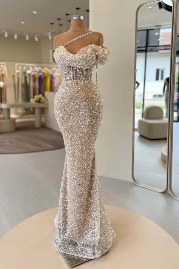 Beaded Sequins Mermaid Evening Dress