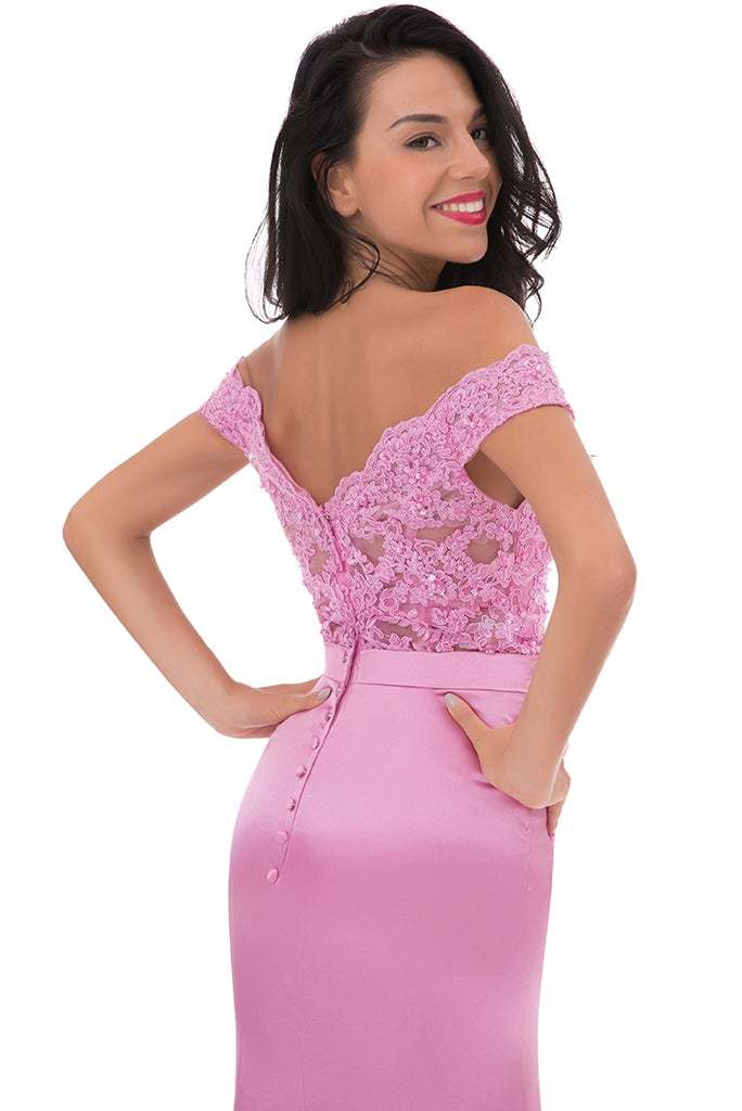 Mermaid Off-the-Shoulder Bridesmaid Dress with Appliques
