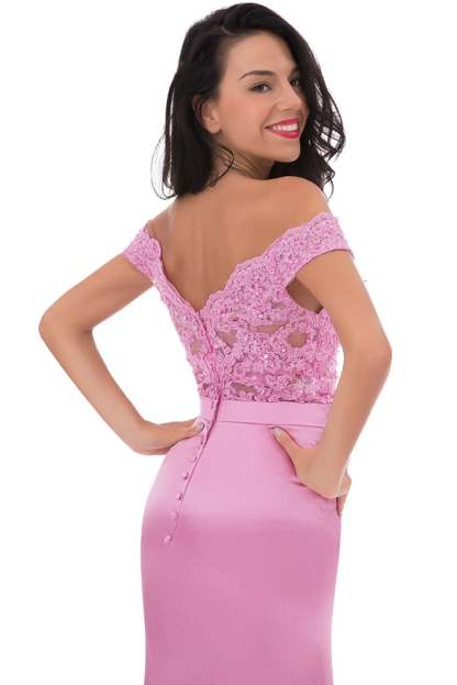 Mermaid Off-the-Shoulder Bridesmaid Dress with Appliques