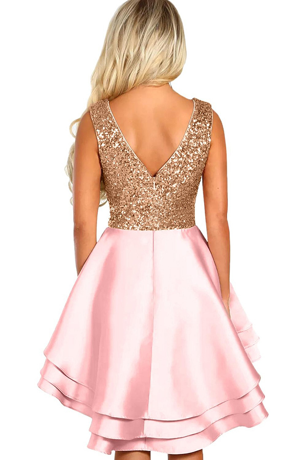 Sleeveless Sequins Short Bridesmaid Dress