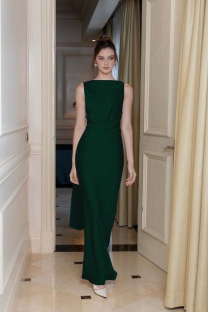 婢跺秴鍩桹ne Shoulder Long Sleeve Long High Split Formal Dress With Beading