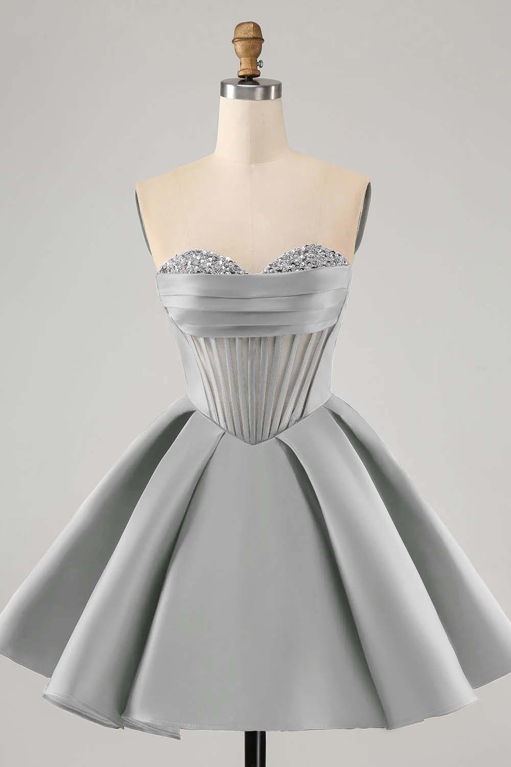 Fuchsia Beaded Sweetheart Fascinating Bud Short Mini cocktail Dress