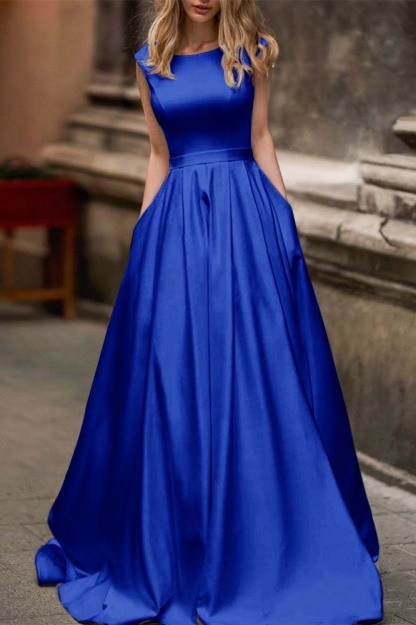 Cap Sleeves Wedding Dress with Pockets
