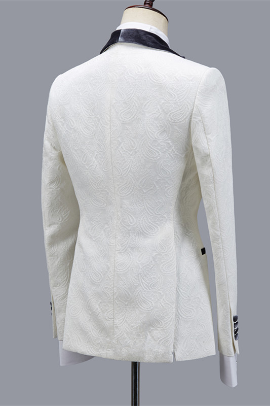 Maverick Stylish Jacquard Slim-Fit Shawl-Lapel Wedding Men's Suits
