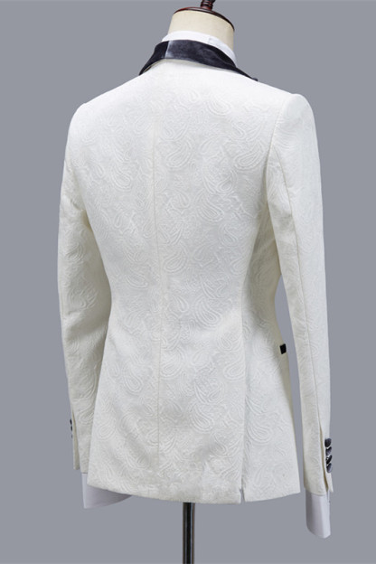 Maverick Stylish Jacquard Slim-Fit Shawl-Lapel Wedding Men's Suits