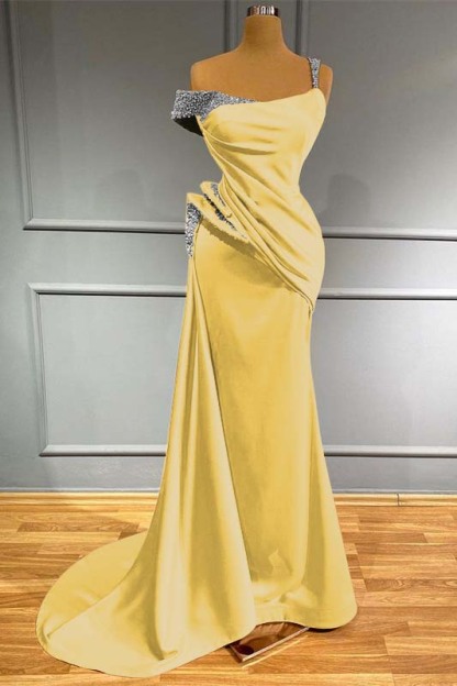 Long Off the Shoulder Mermaid Ruffles Formal Dress With Beading