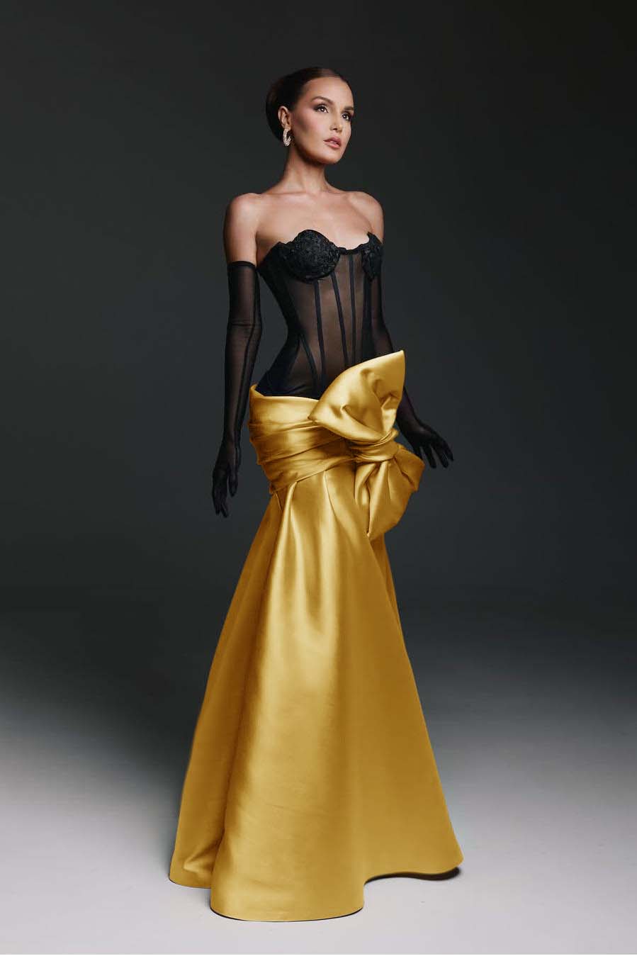 Strapless Sweetheart Sleeveless Long Mermaid Formal Dress With Gloves