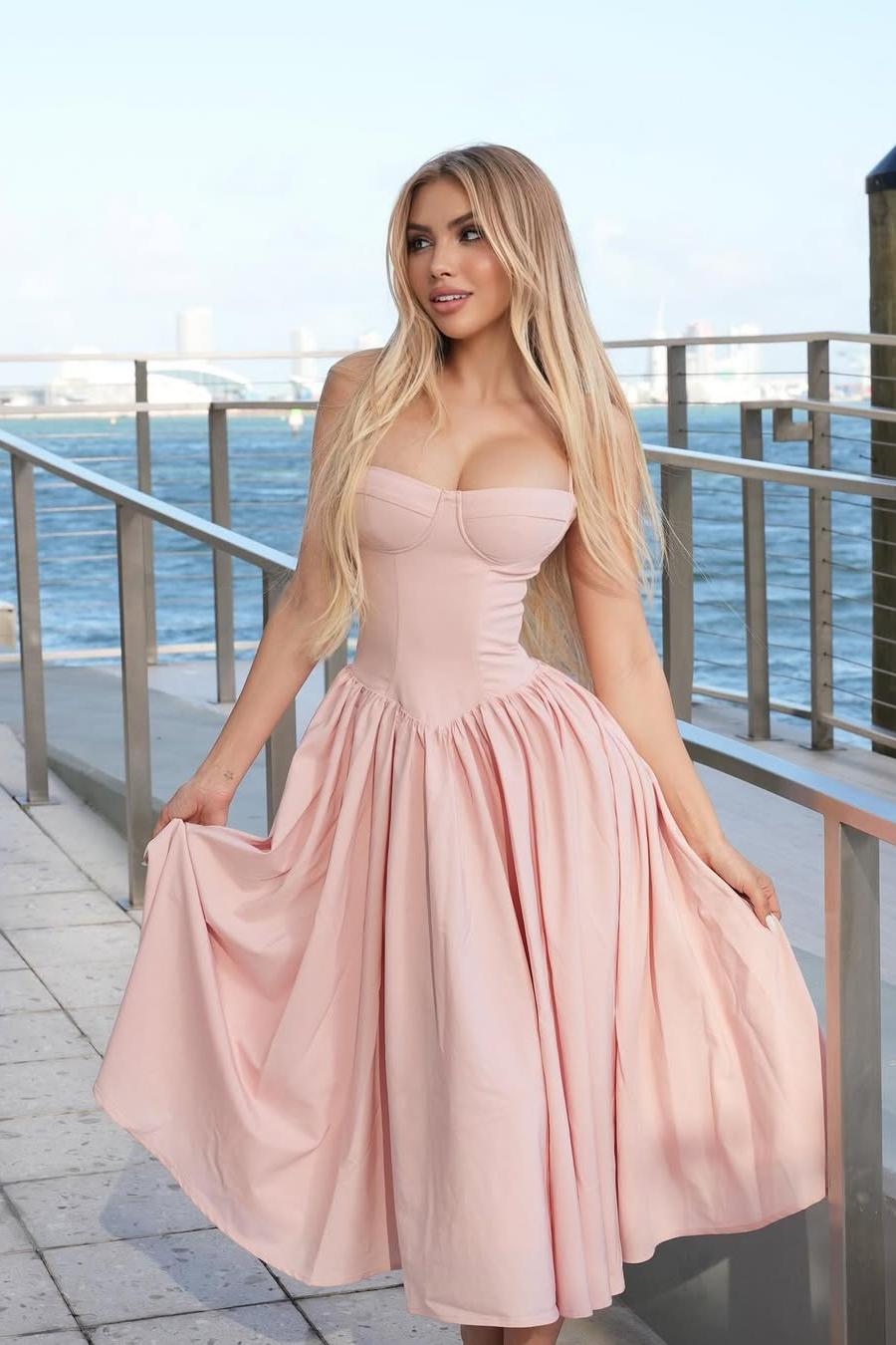 Simple Blushing Pink Satin Sleeveless Spaghetti Strap A-Line Short Prom Dress with Pleats