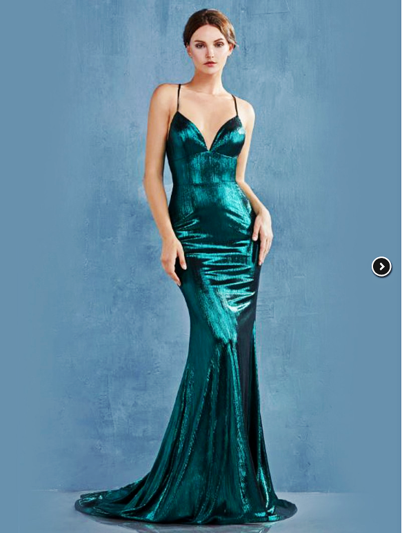 Green Chic Sleeveless Spaghetti Strap Long Evening Dress