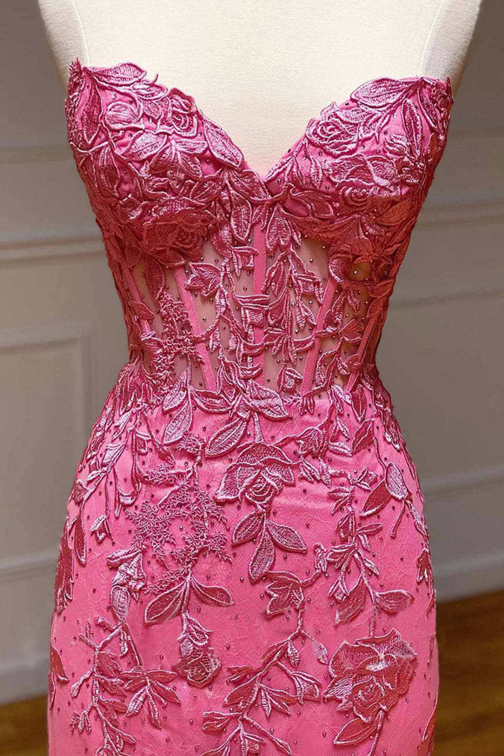 Strapless Black Prom Dress Featuring Appliques