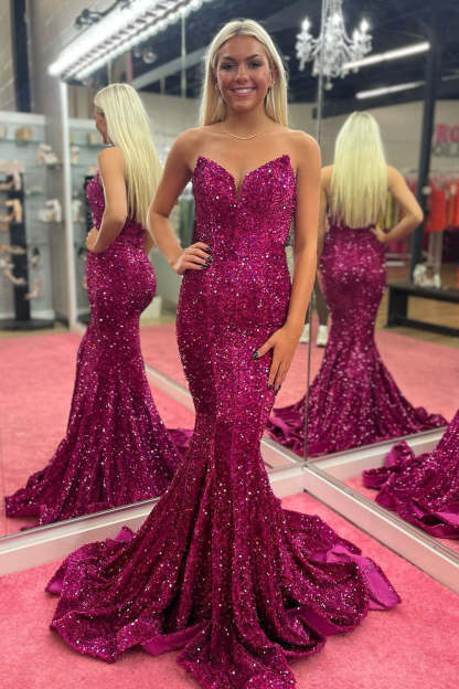 Sweetheart Prom Dress in Fuchsia