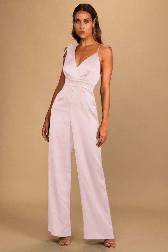 Retro Emerald Green Satin Asymmetrical Wide-Leg Jump Suit