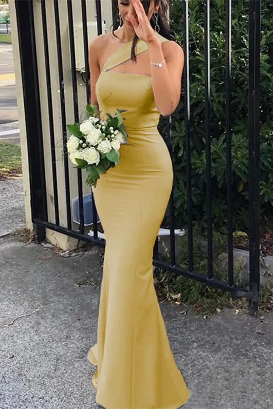 Mermaid One-Shoulder Bridesmaid Dress
