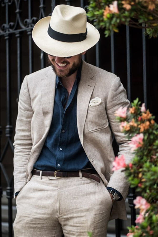 Glamorous Two-Piece Notched Lapel Beach Men's Suits