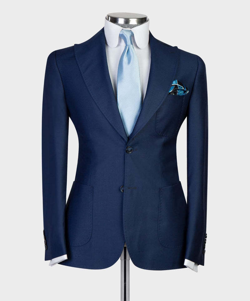 Dud New Arrival Navy Three-Piece Business Men's Suits with Peaked Lapel