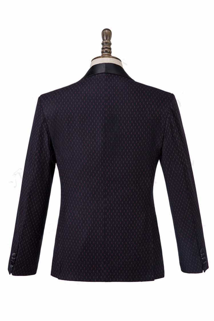 Classic Black Three-Piece Wedding Suit for Men with Shawl Lapel