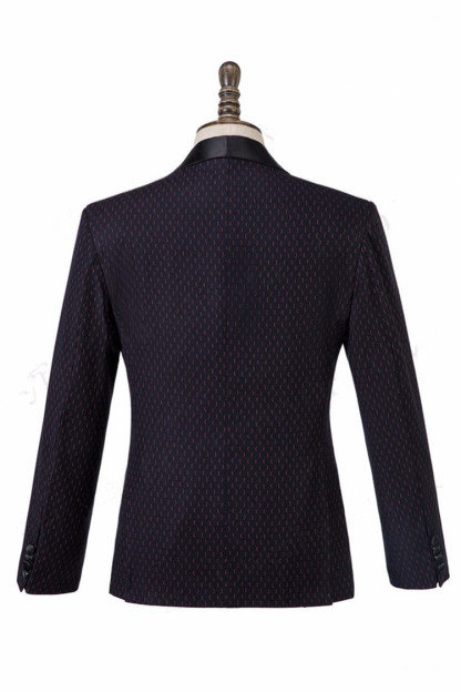 Classic Black Three-Piece Wedding Suit for Men with Shawl Lapel