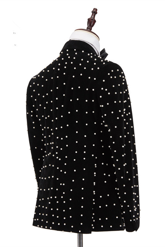 Gorgeous Casual Prom Outfits with Black Peaked Lapel for Guys