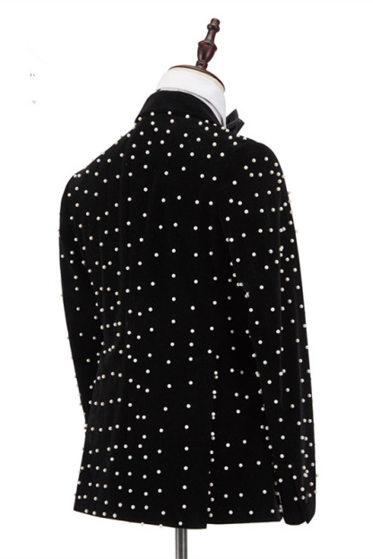 Gorgeous Casual Prom Outfits with Black Peaked Lapel for Guys