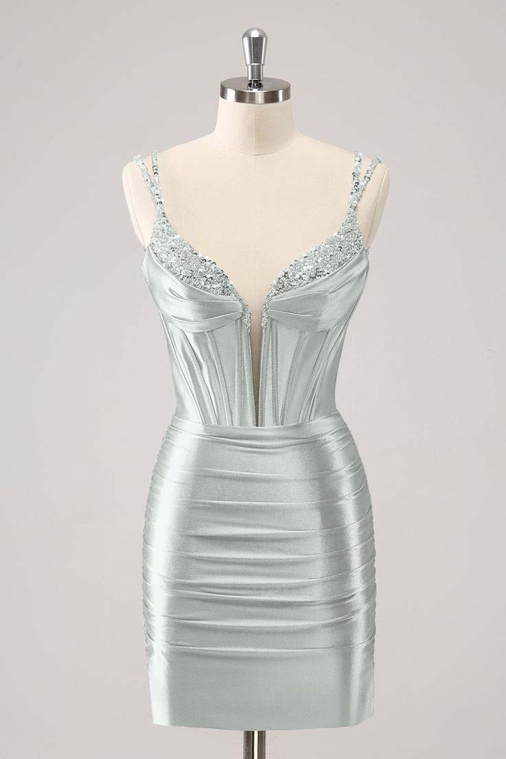 Black Sequins Short Mini cocktail Dress