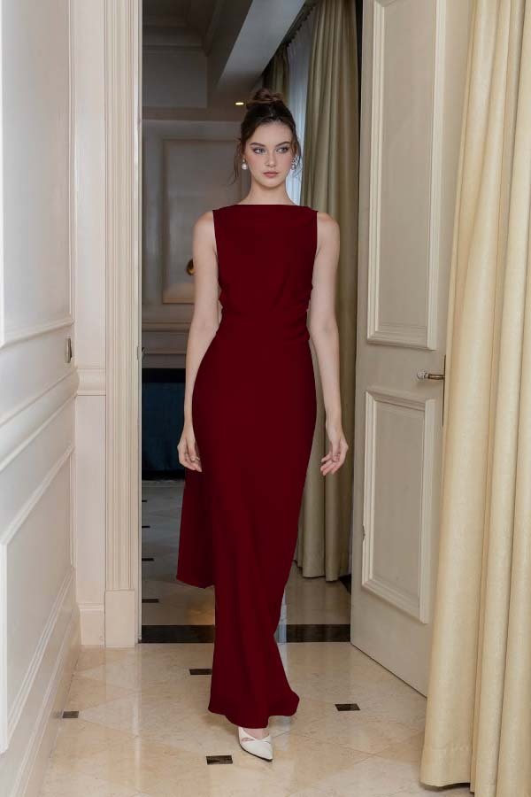 婢跺秴鍩桹ne Shoulder Long Sleeve Long High Split Formal Dress With Beading
