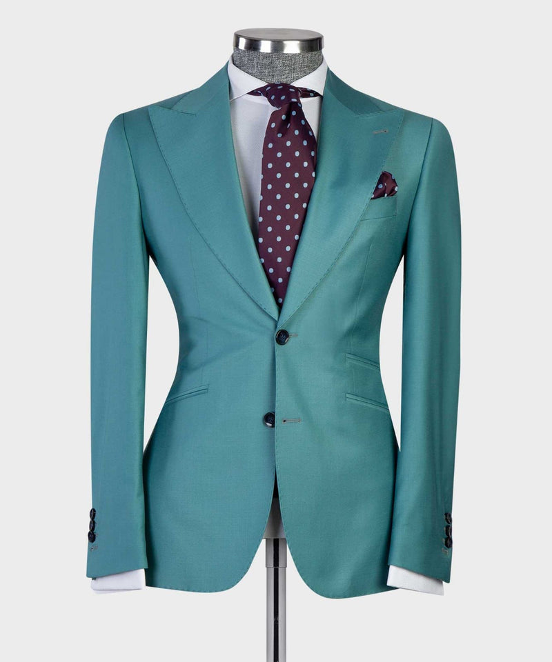 Ebenezer Green Fashion Three-Piece Peaked Lapel Two-Button Men's Suits