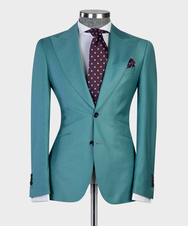 Ebenezer Green Fashion Three-Piece Peaked Lapel Two-Button Men's Suits
