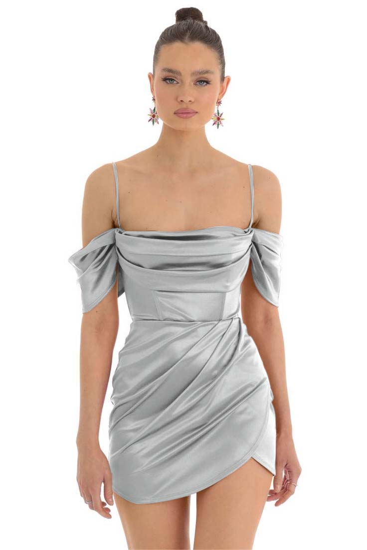 Pretty Fuchsia Spaghetti-Straps Pleats Off-The-Shoulder Short Mini Homecoming Dress
