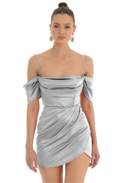 Pretty Fuchsia Spaghetti-Straps Pleats Off-The-Shoulder Short Mini Homecoming Dress