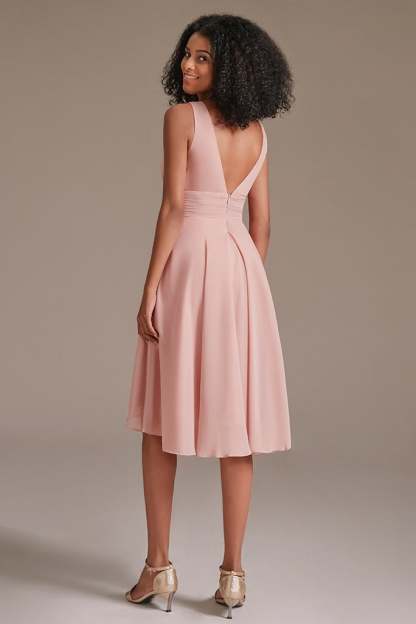 Sleeveless Dusty Pink Short Bridesmaid Dress