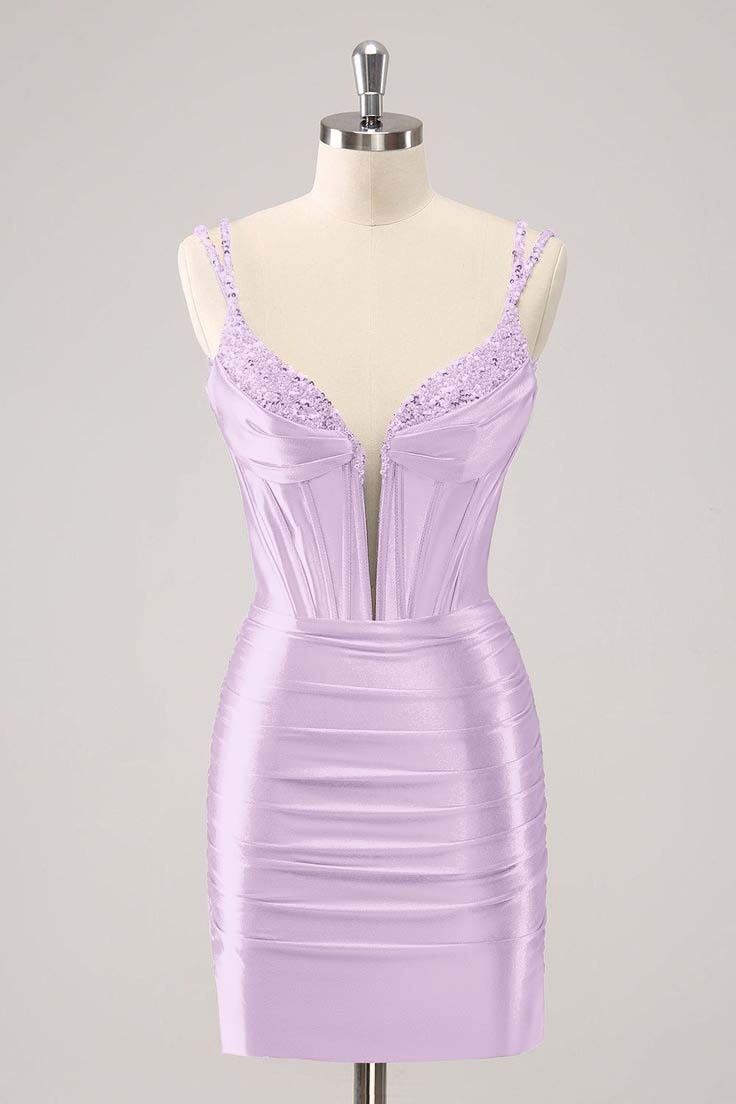 Black Sequins Short Mini cocktail Dress