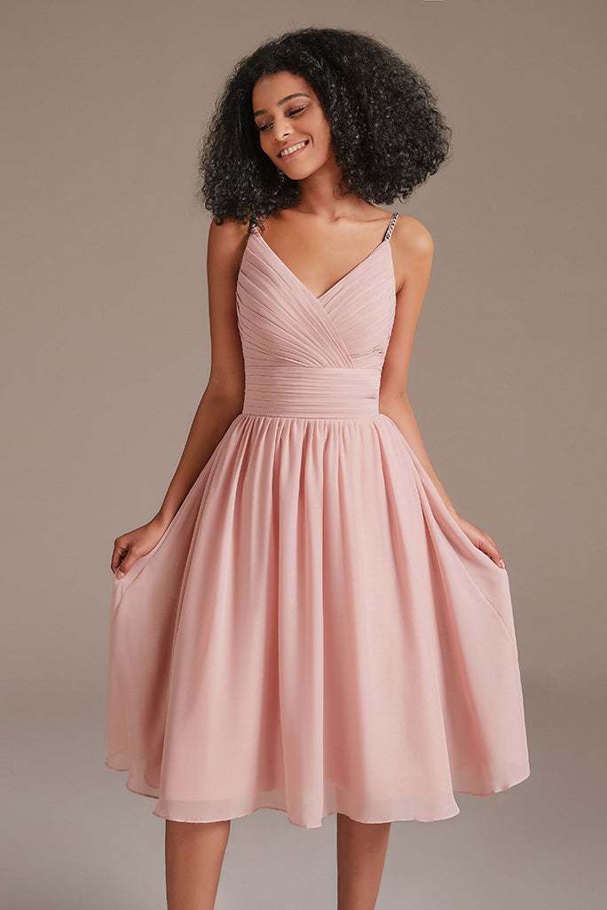 Junior Pink Sleeveless Bridesmaid Dress