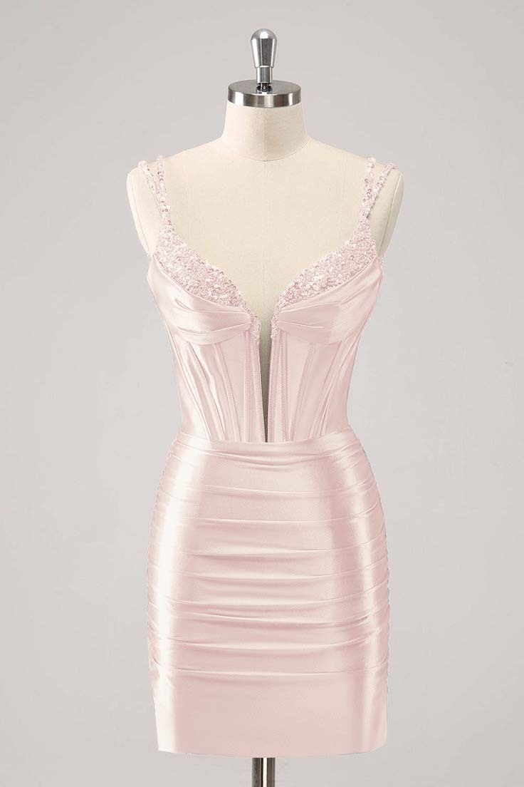 Black Sequins Short Mini cocktail Dress